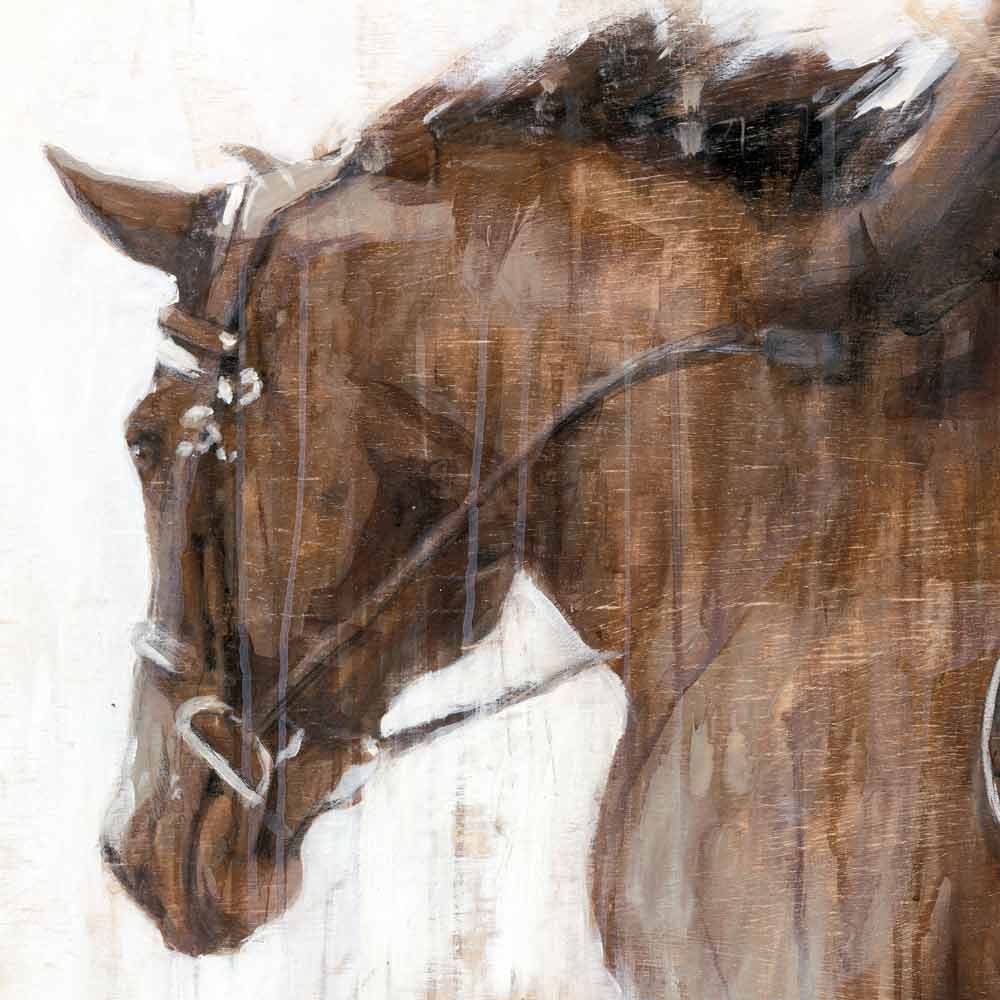 horse painting of show jumper in abstract acrylic