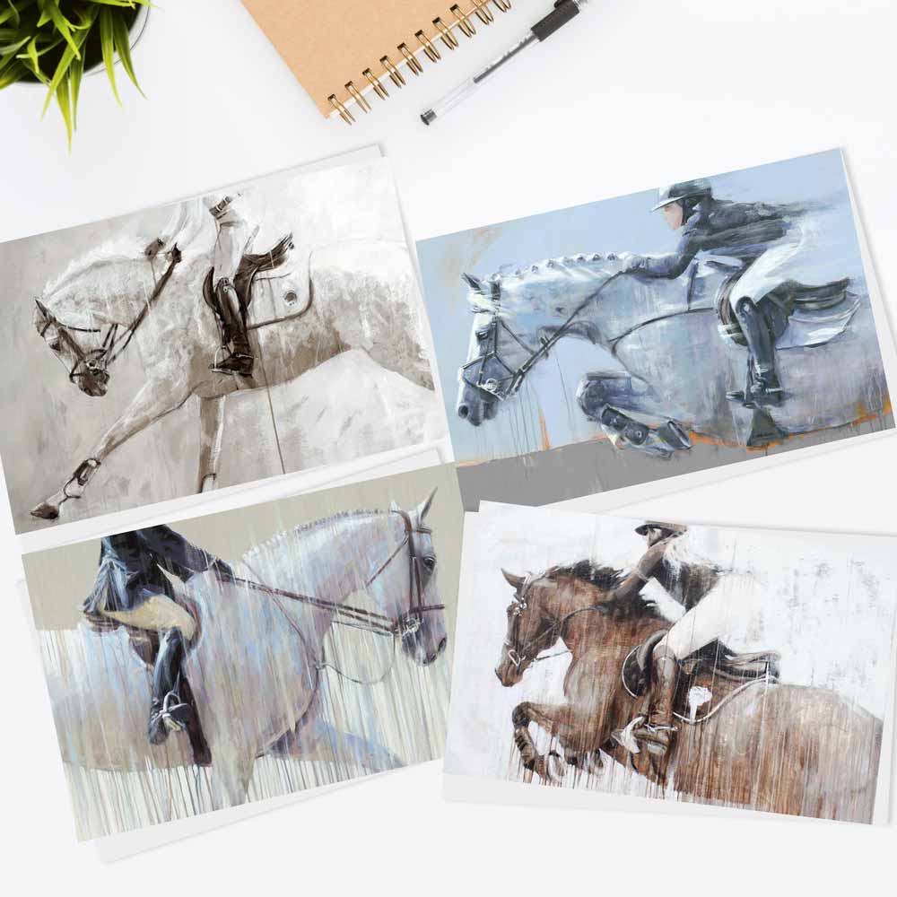 birthday or all occassion note card stationery for hunter jumper riders