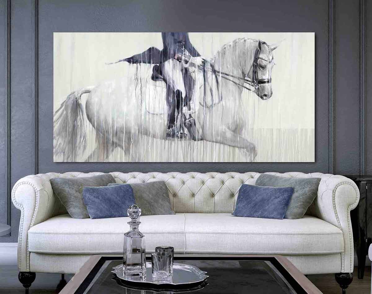 charlotte dujardin large contemporary canvas dressage horse print
