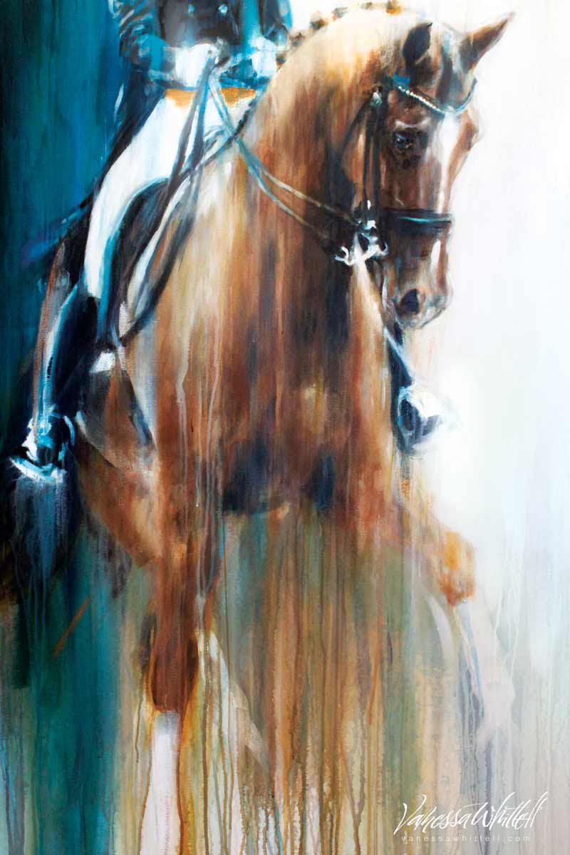 horse painting for dressage print on canvas