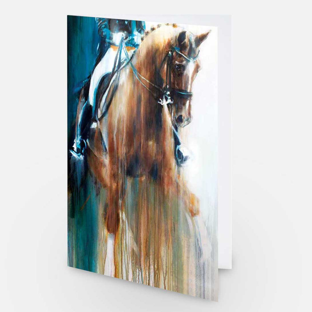 Horse art dressage card 