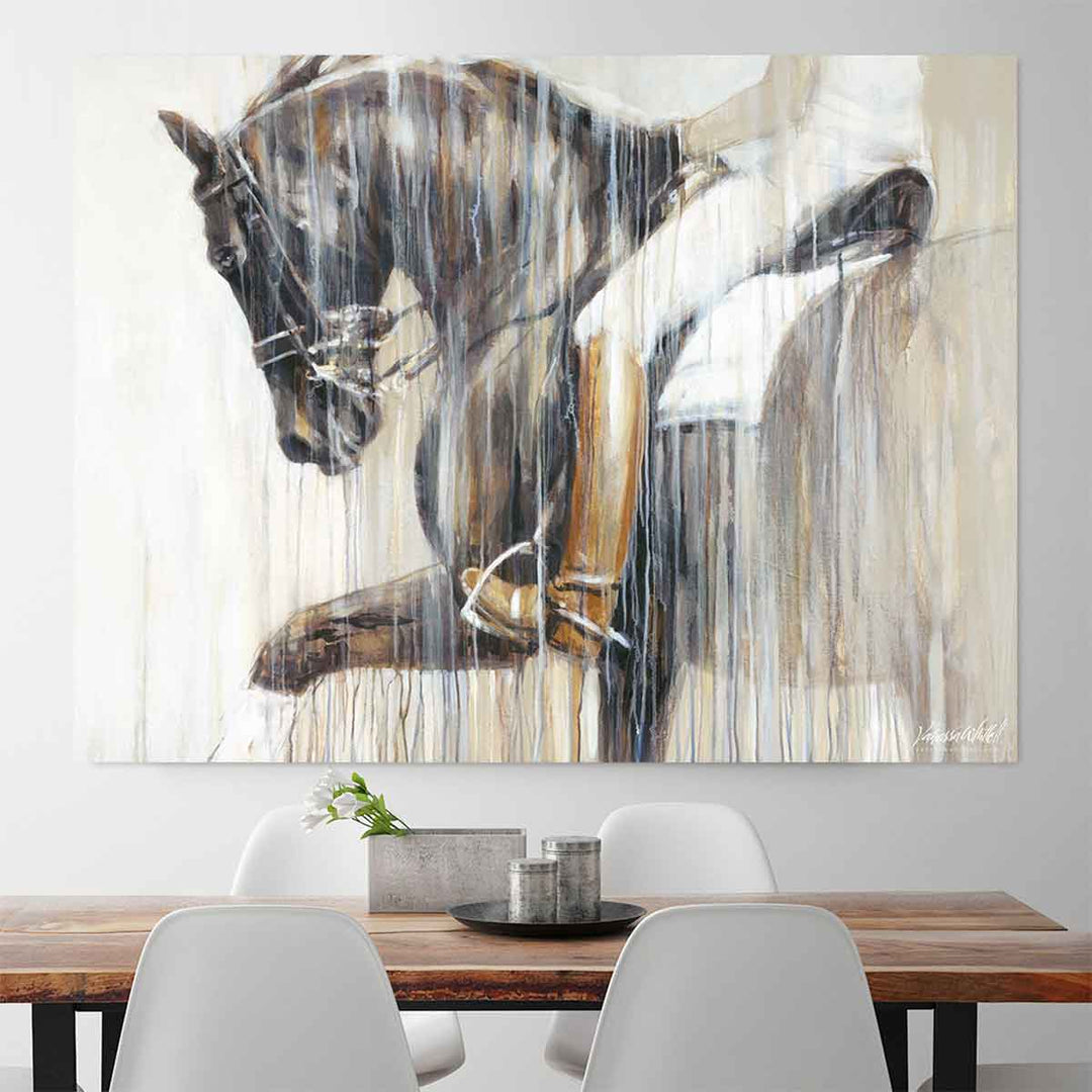 Dressage horse canvas print Harmonious – Horse Artist Vanessa Whittell, image size:1080x1080