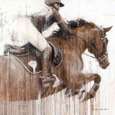horse painting show jumper horse print in sepia