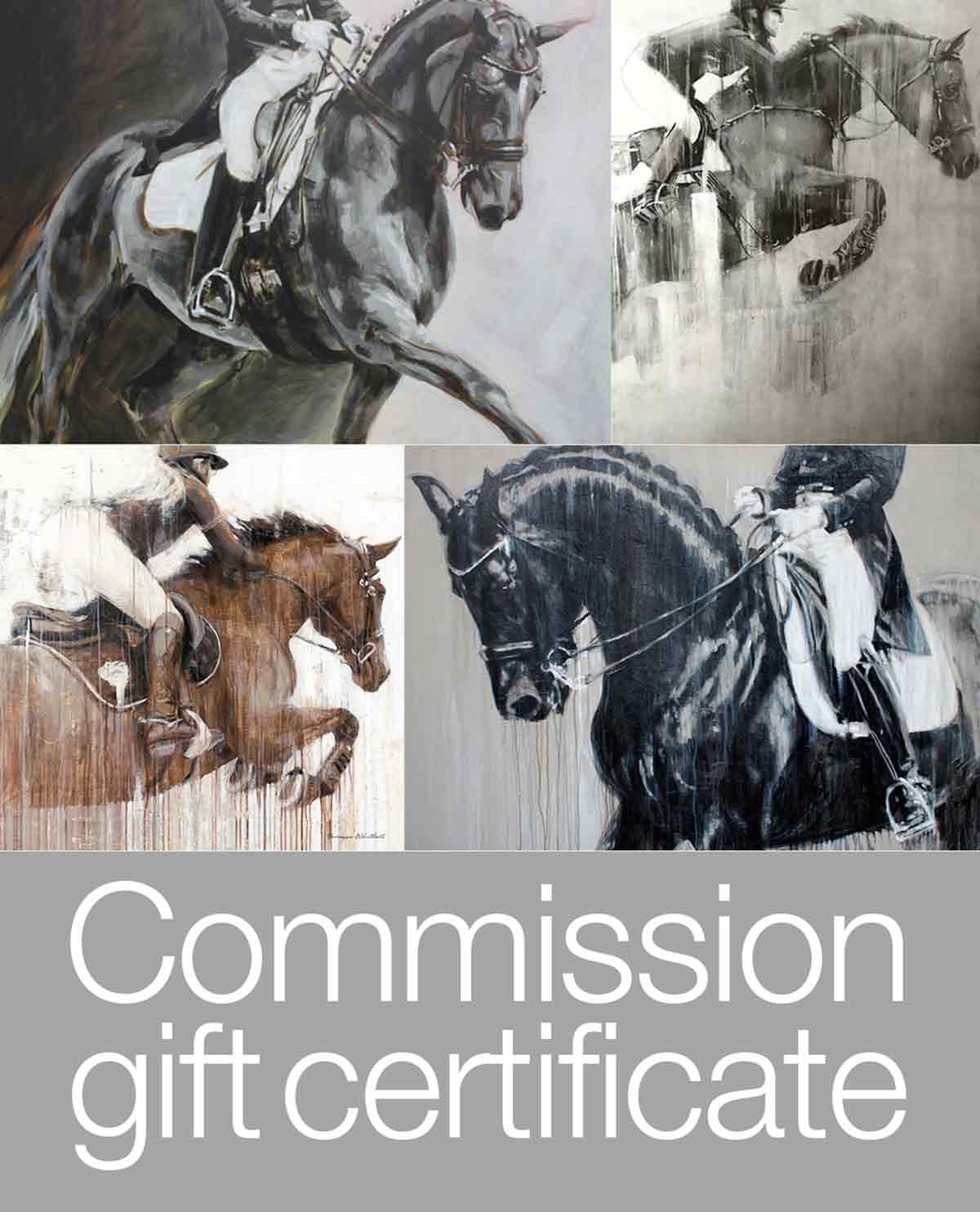 modern equestrian abstract portrait commission gift certificate