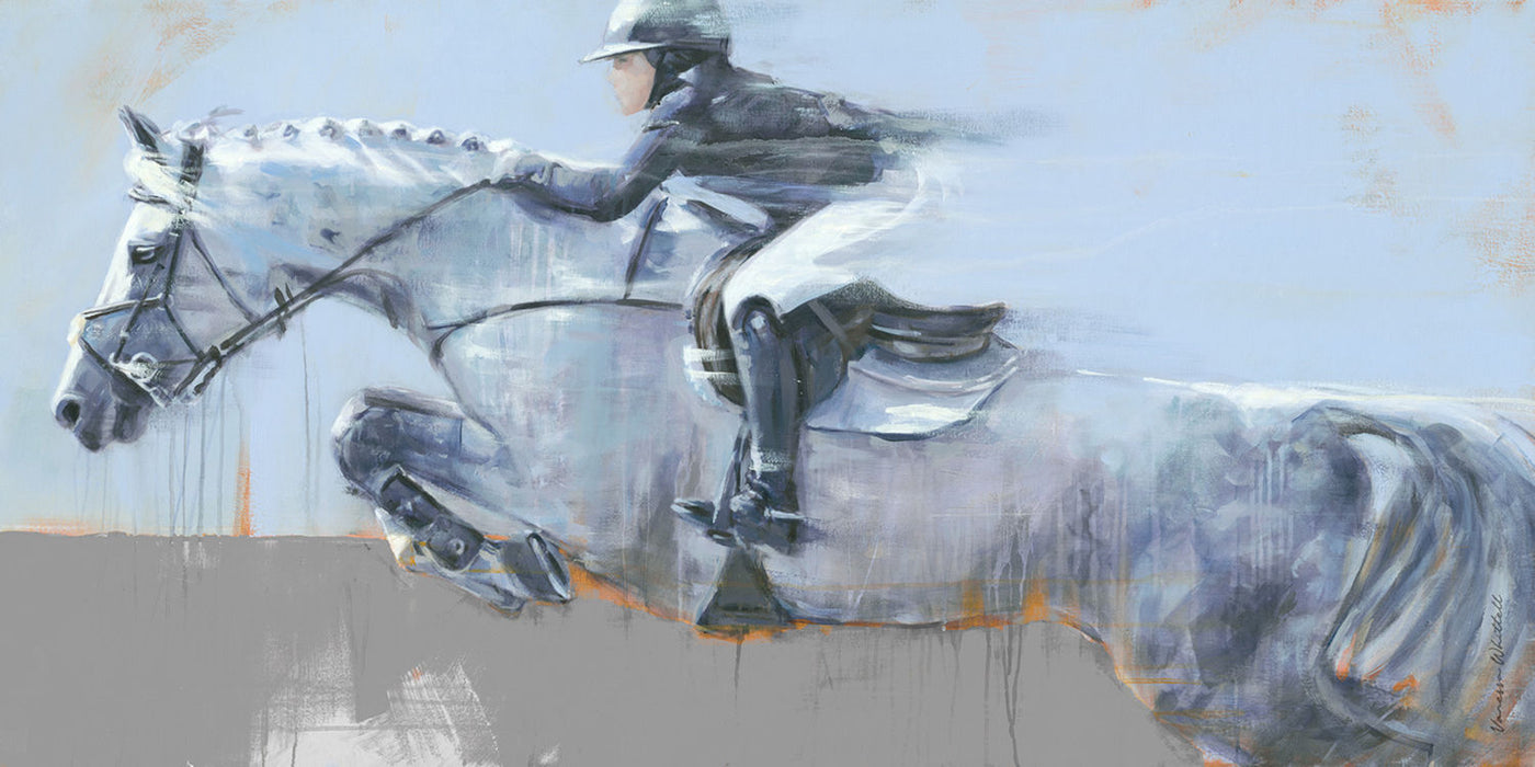 horse painting of showjumper abstract